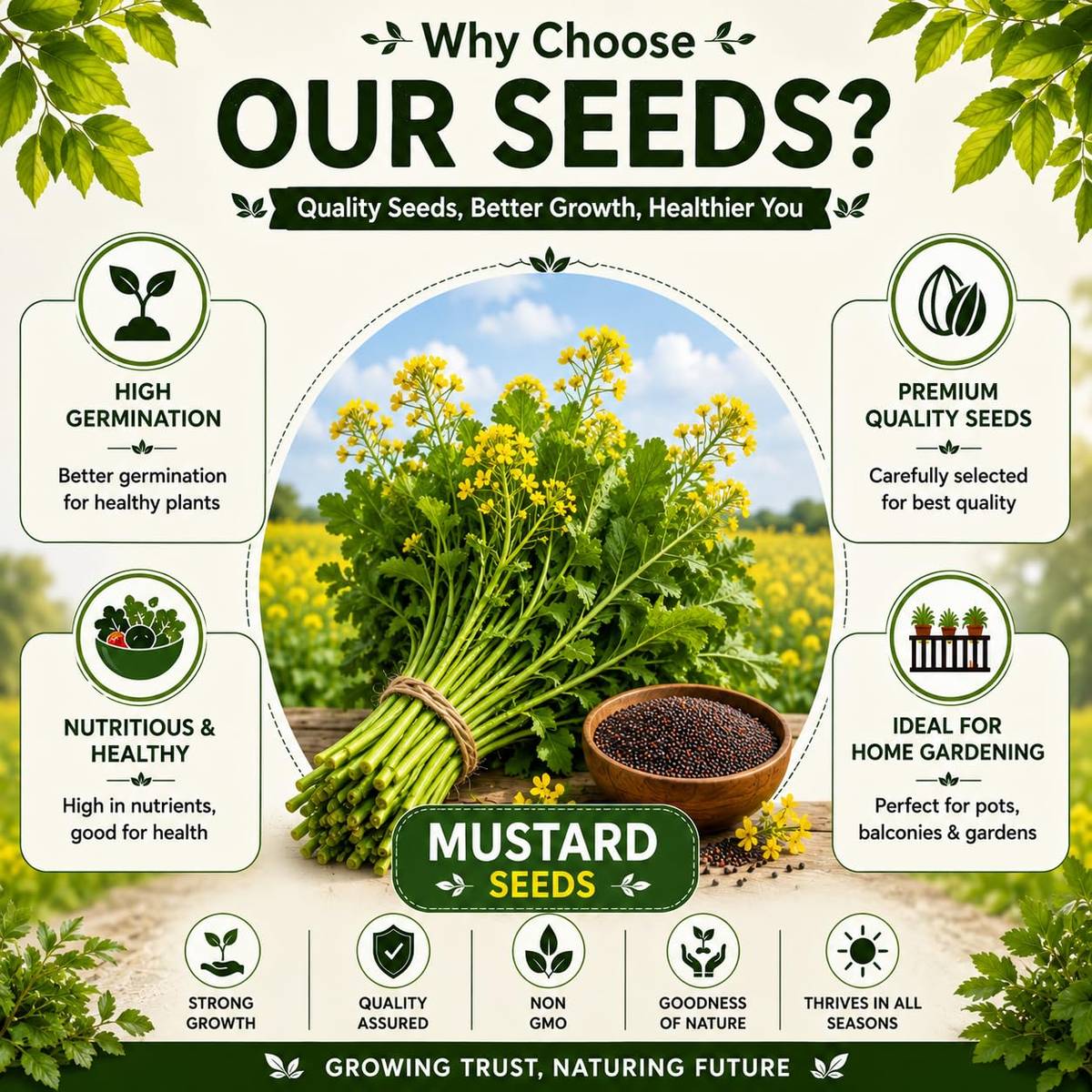 Mustard Seeds (Sarson / Rai / Sorisha) – 100g Pack | NewnessPlant — photo 3